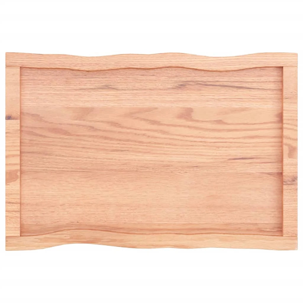 Treated Solid Wood Live Edge Table Top Light Brown 31.5"x19.7"x(0.8"-2.4") E4421
