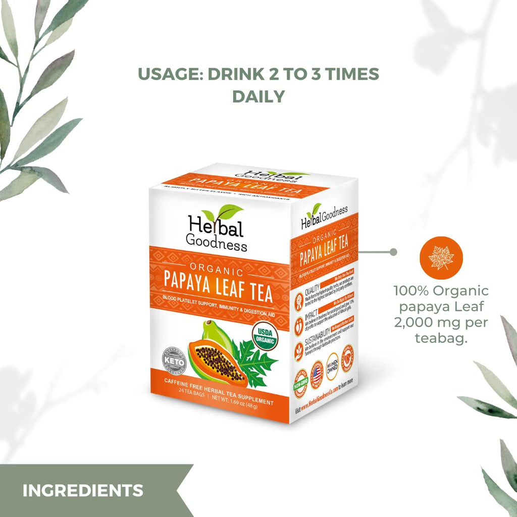 Organic Papaya Leaf Extract Tea 24bags S11267