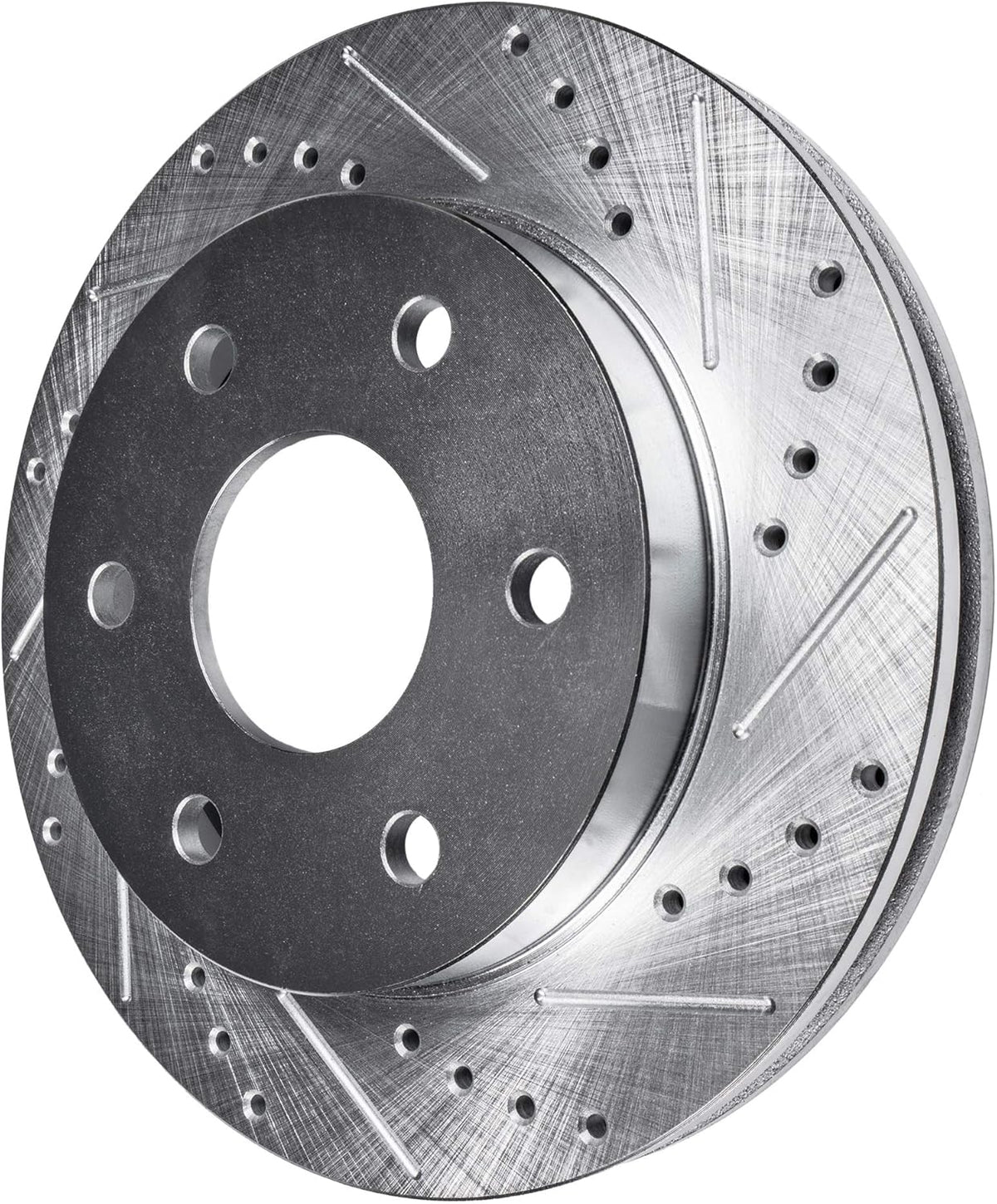 Drilled Slotted Disc Brake Rotors with Brake Pads 6pc Set P47890