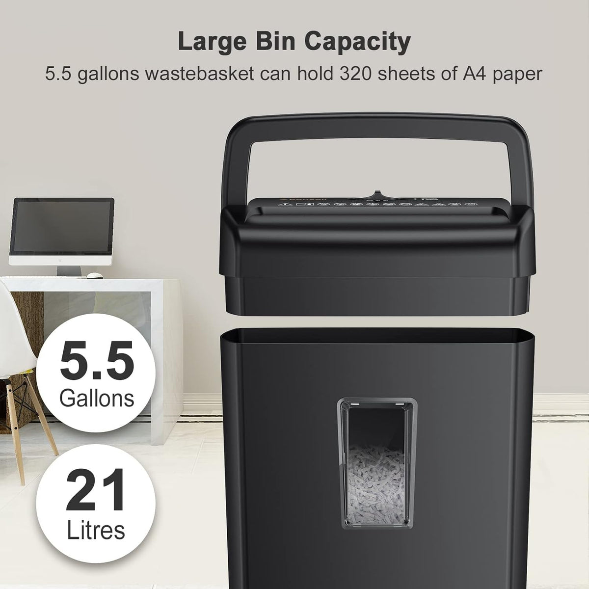 10-Sheet Cross-Cut Paper Shredder with 5.5 Gallons Basket U786599