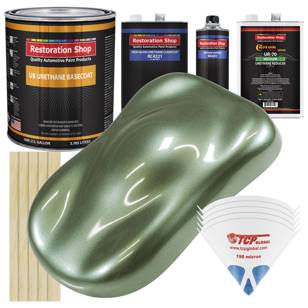 Fern Green Metallic Urethane Basecoat Clearcoat Car Auto Paint Medium Gallon Kit C88720