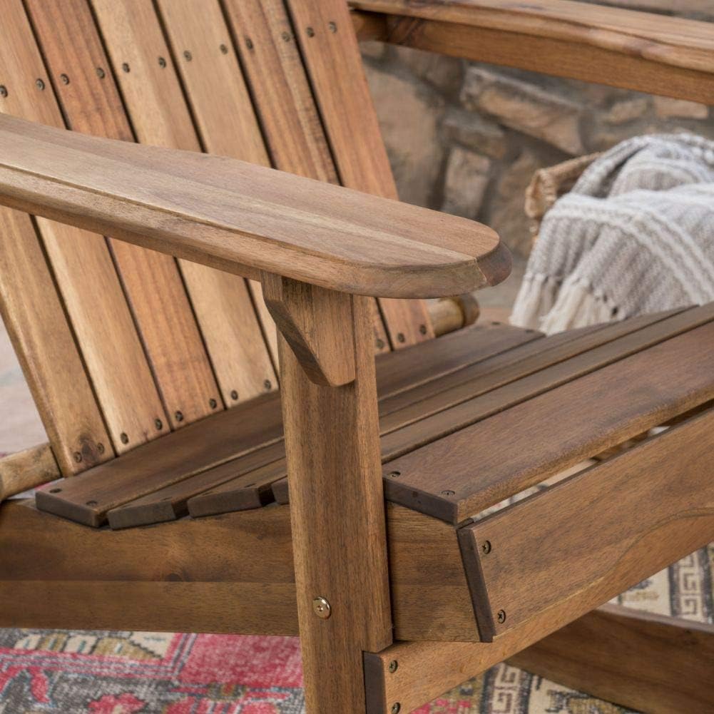 Natural Stained Acacia Wood Adirondack Rocking Chair X46175