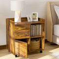Wood File Cabinet with Storage and Drawers F848