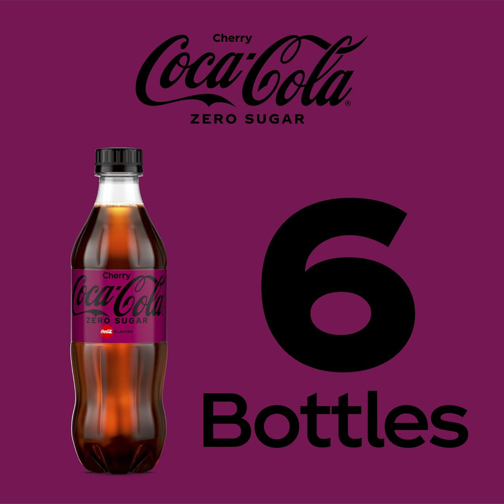 Cherry Coke Zero Sugar Soda Soft Drink, 16.9 fl oz, 12 Pack F95034
