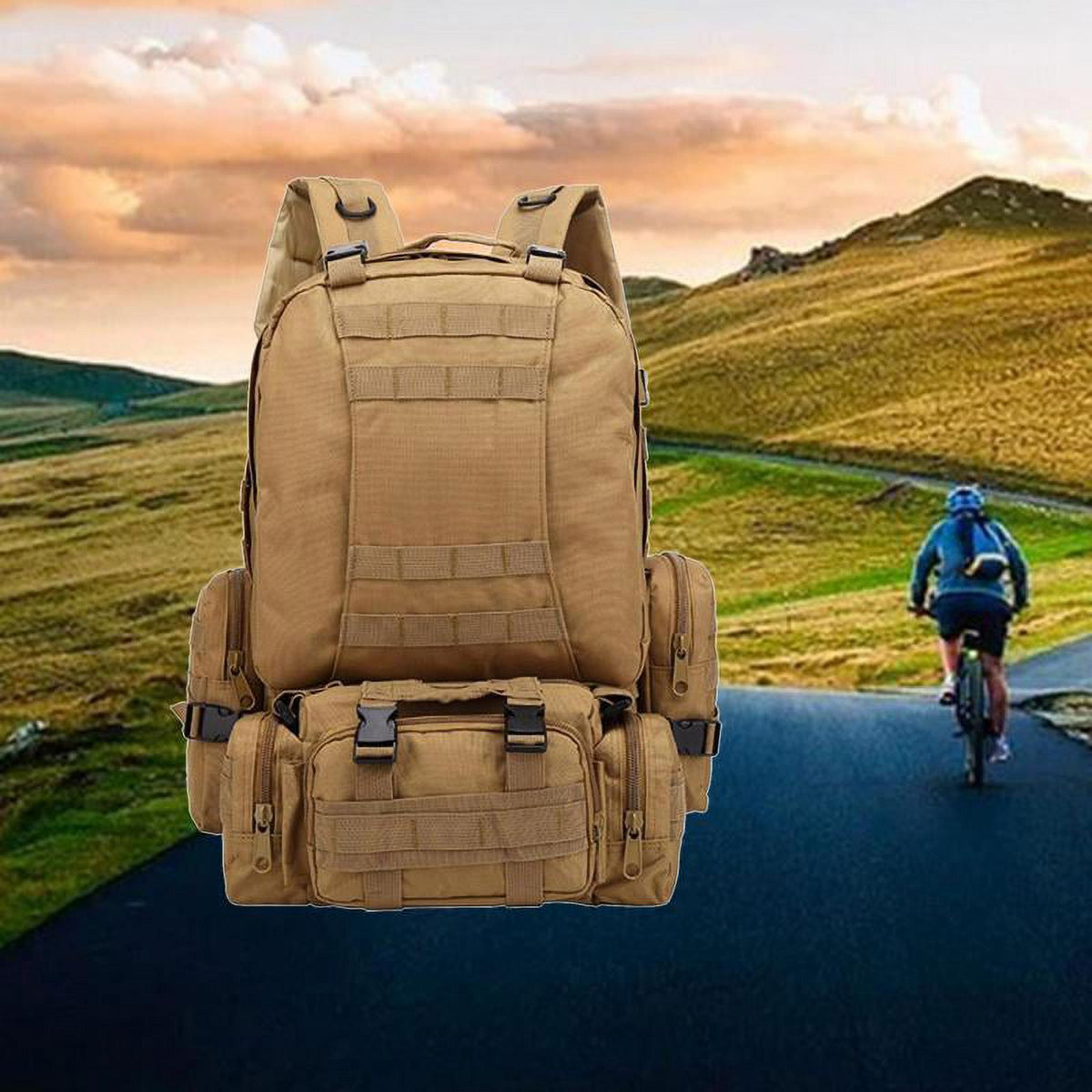 Khaki 55L Travel Backpack L1809