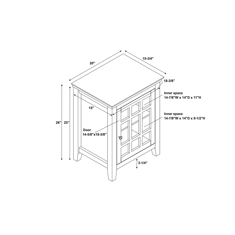 Gray Wood Single Door Cabinet M793275