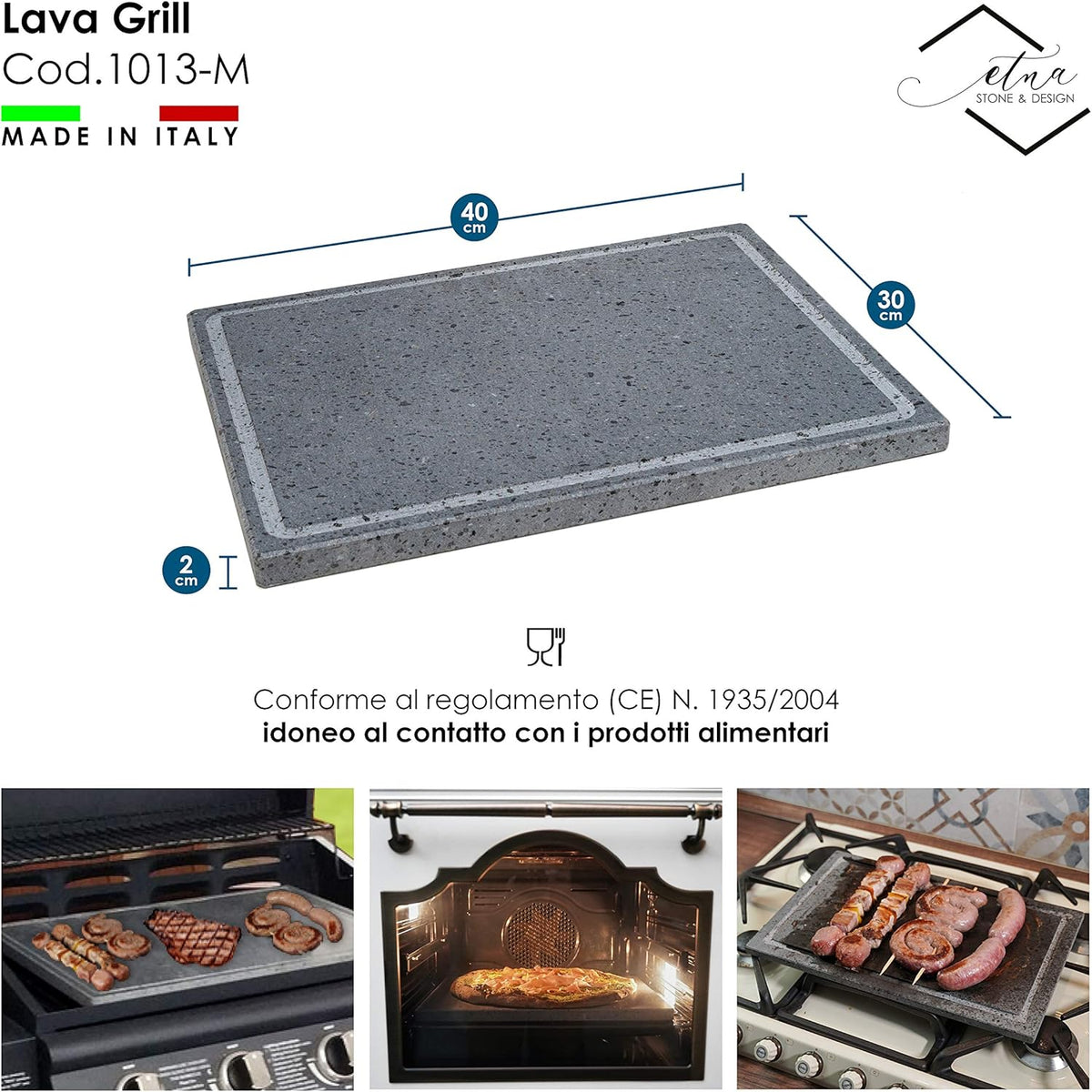 Lava Stone Polished Plate for Oven and Barbecue E608