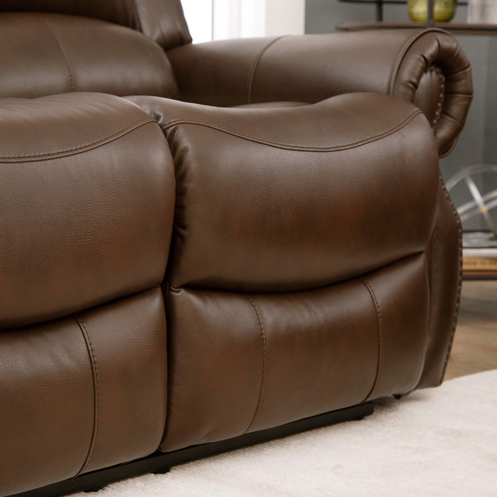 Camel Leather Reclining Loveseat L6483