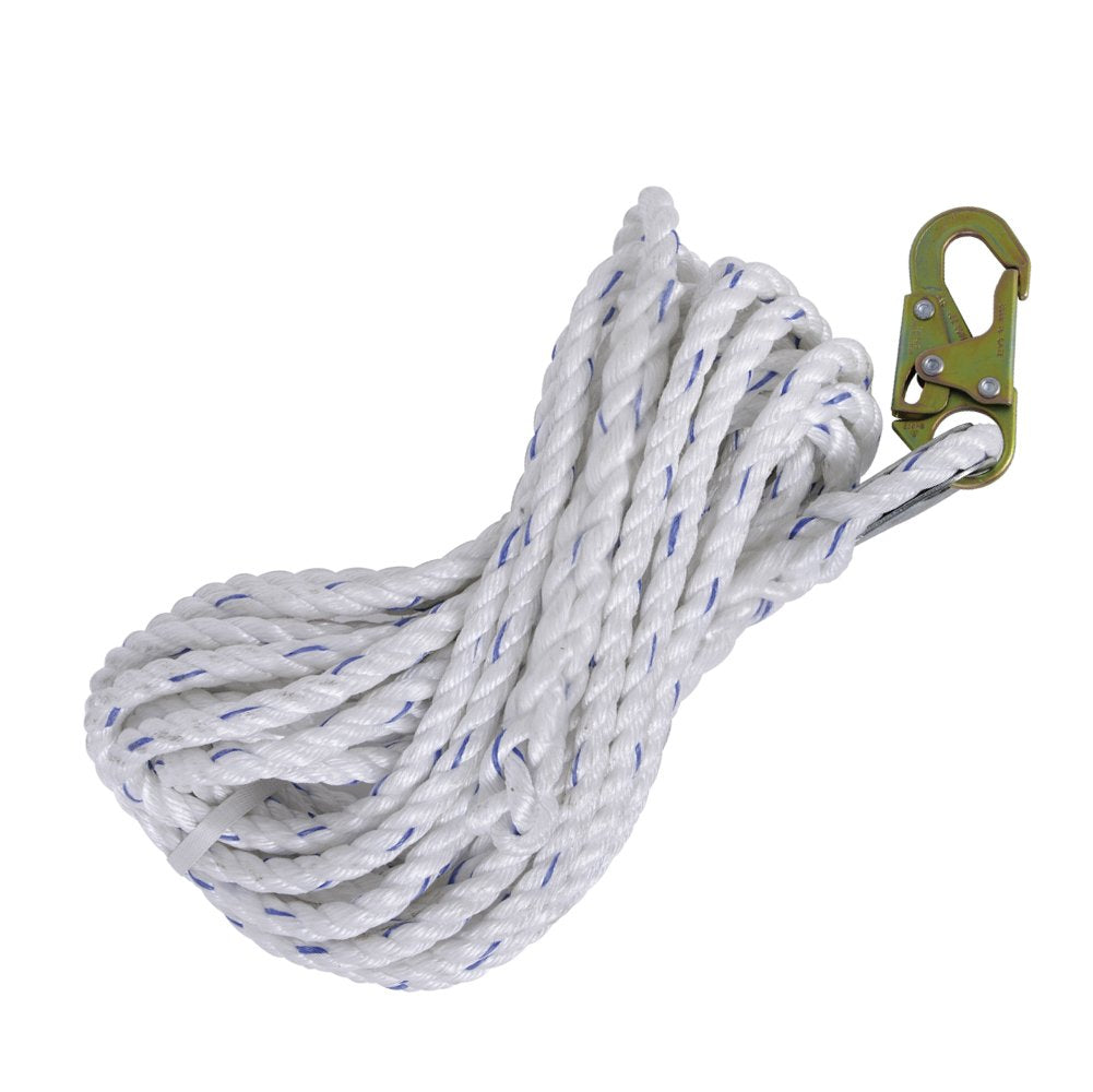 Galvanized Steel Snap Hook Safety Lifeline Rope Grab, 150 ft Vertical Cable O144226