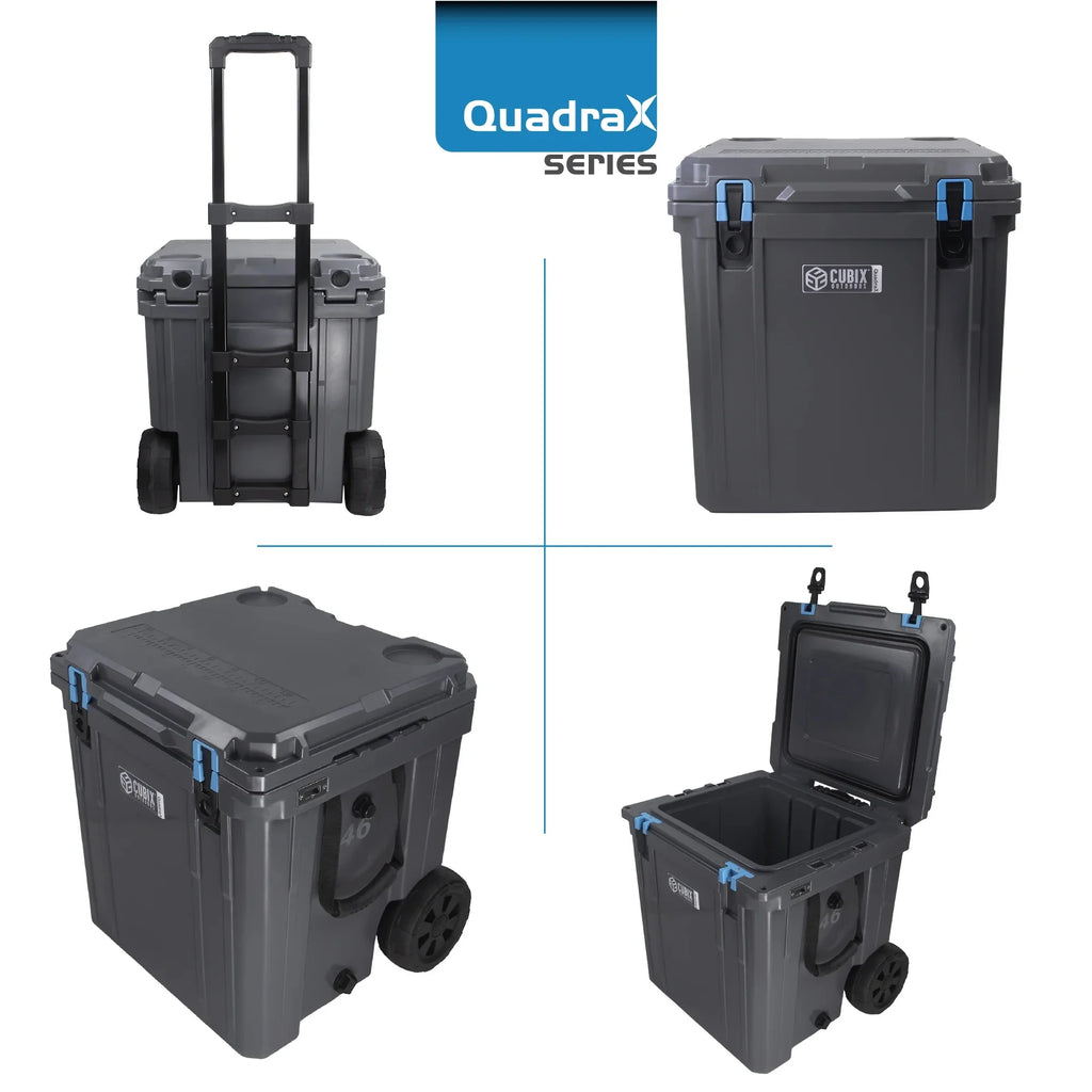46QT Wheeled Rotomolded Portable Hard Cooler, Abyss Blue I48708