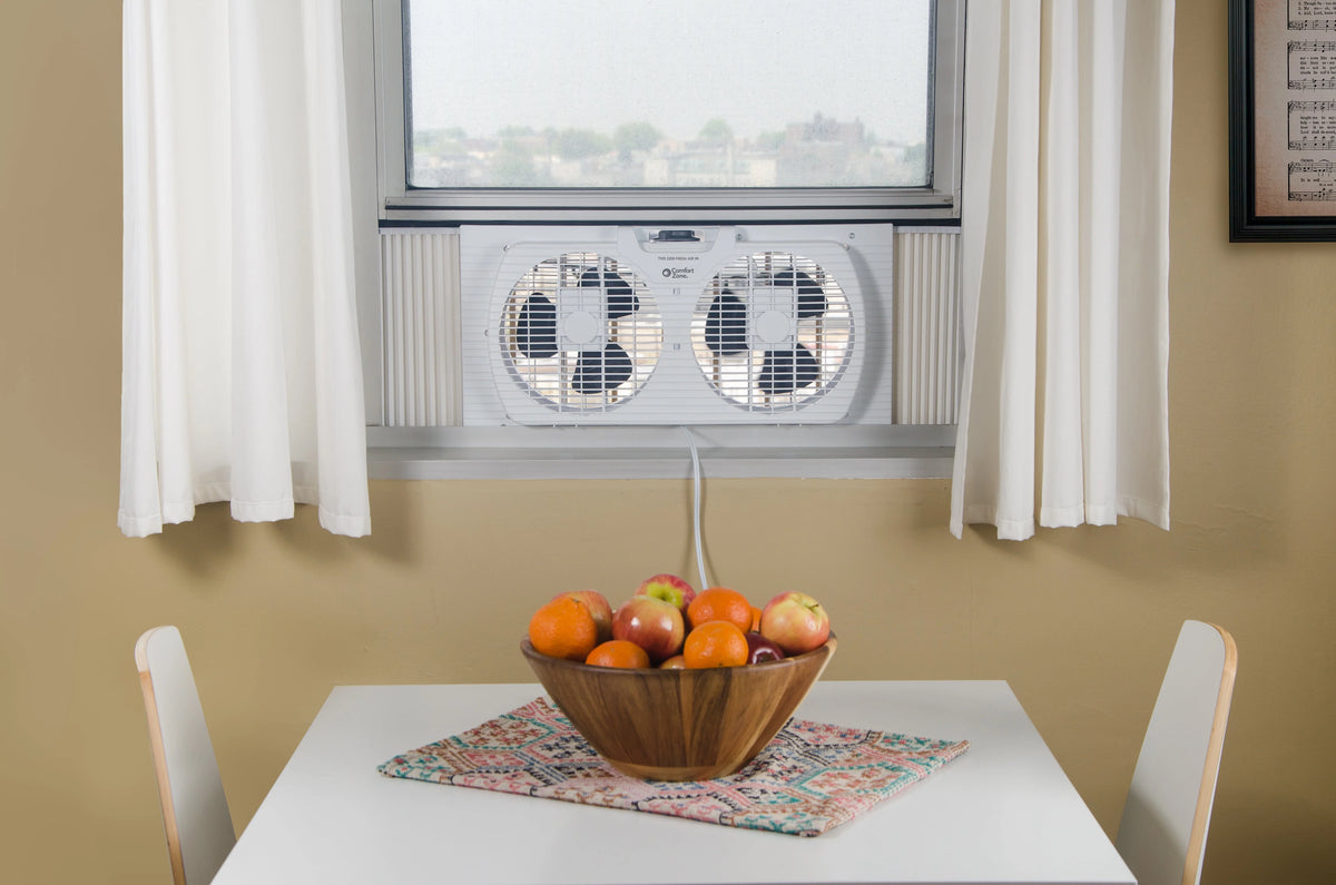 White 3-Speed Dual Blade Window Fan H6557