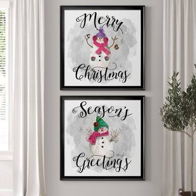 Black Framed Canvas 2 Piece Textured Print Set M4282