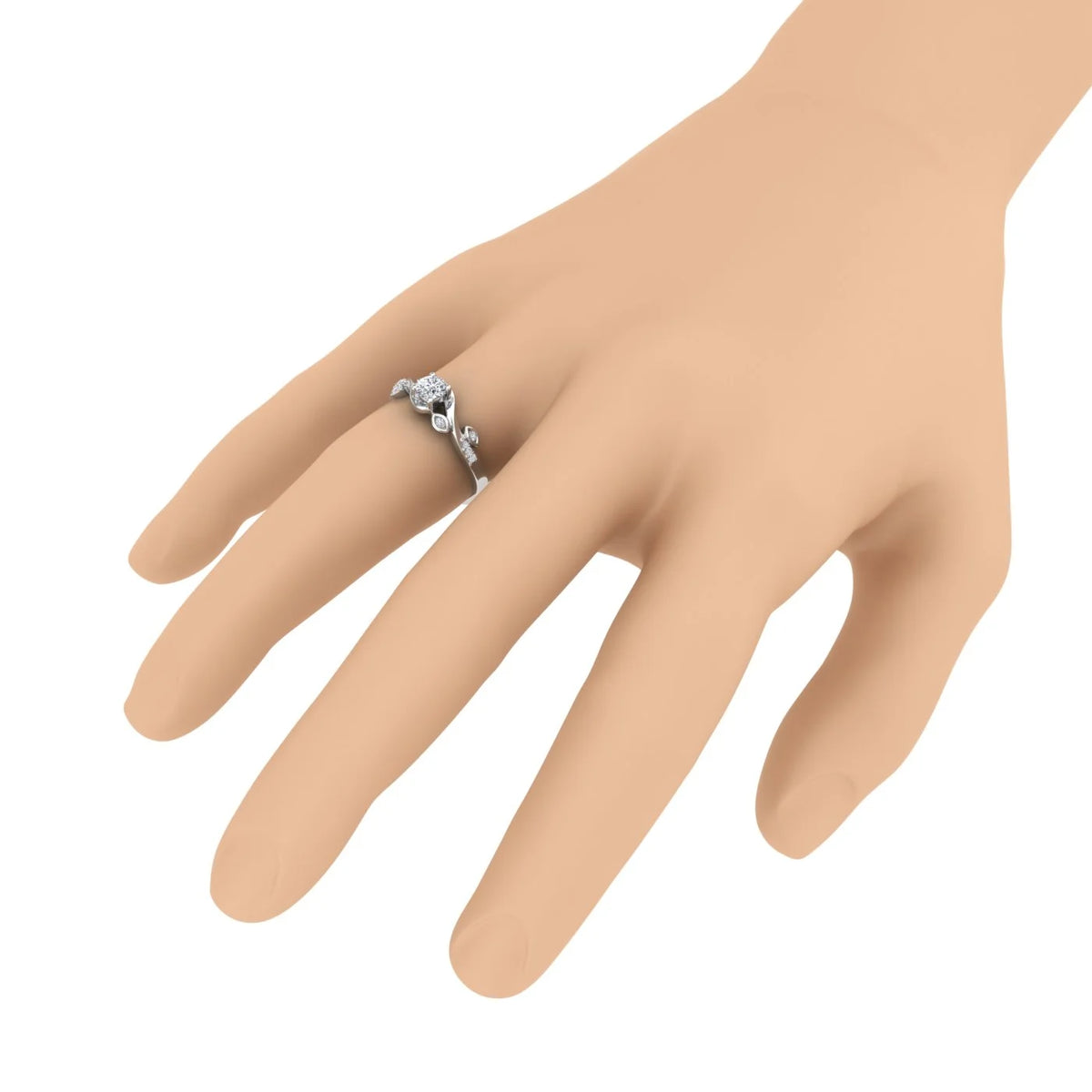 10K White Gold Diamond Engagement Ring N503