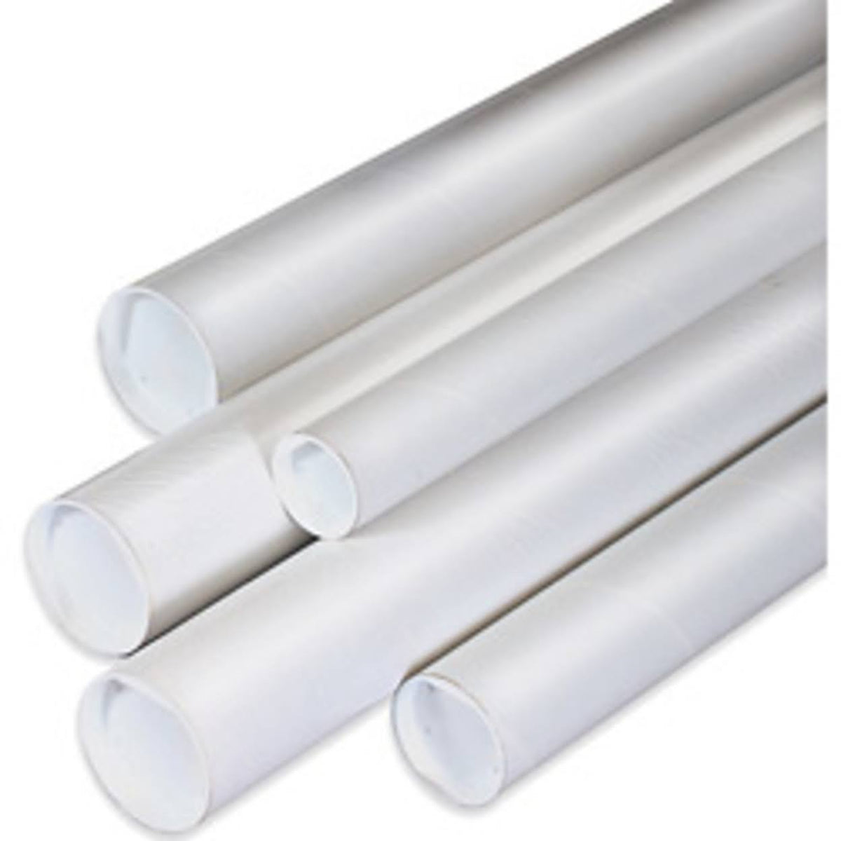 Mailing Tubes with Caps 2x22 x 15x22 White 50/Case L125