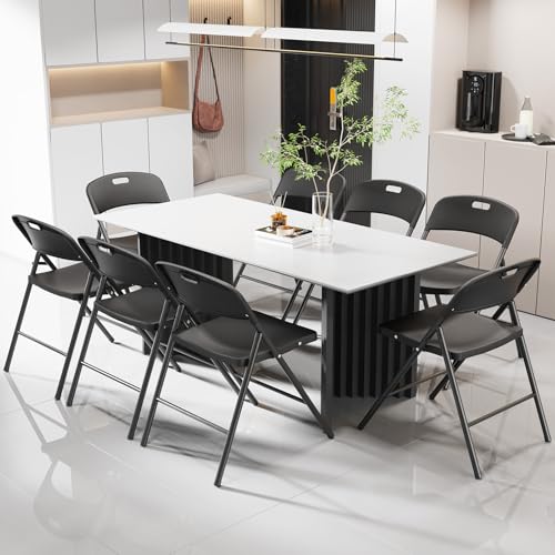 White Plastic Folding Chairs, 6 Pack L306385