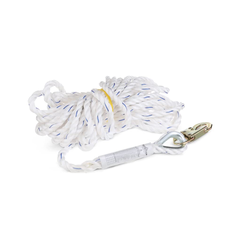 Galvanized Steel Snap Hook Safety Lifeline Rope Grab, 150 ft Vertical Cable O144226