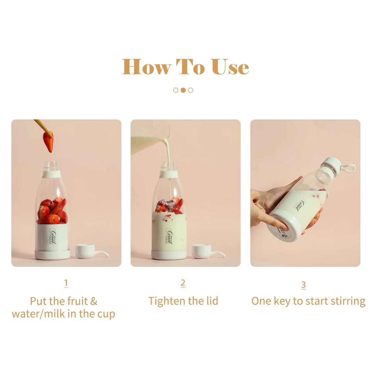 300mL Portable Electric Juicer Cup USB Blender T202328