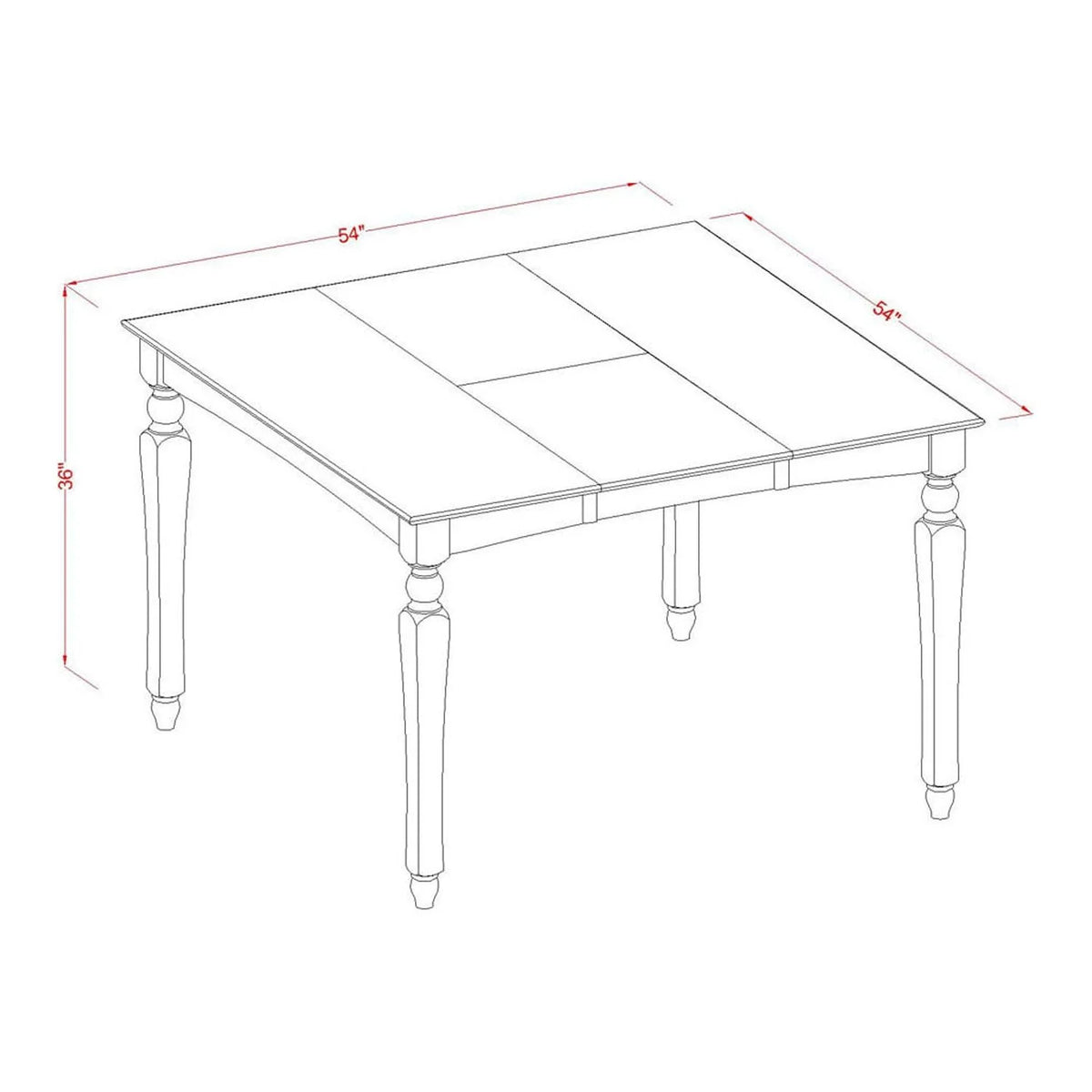 54" Square Counter Height Dining Table With Butterfly Leaf X641