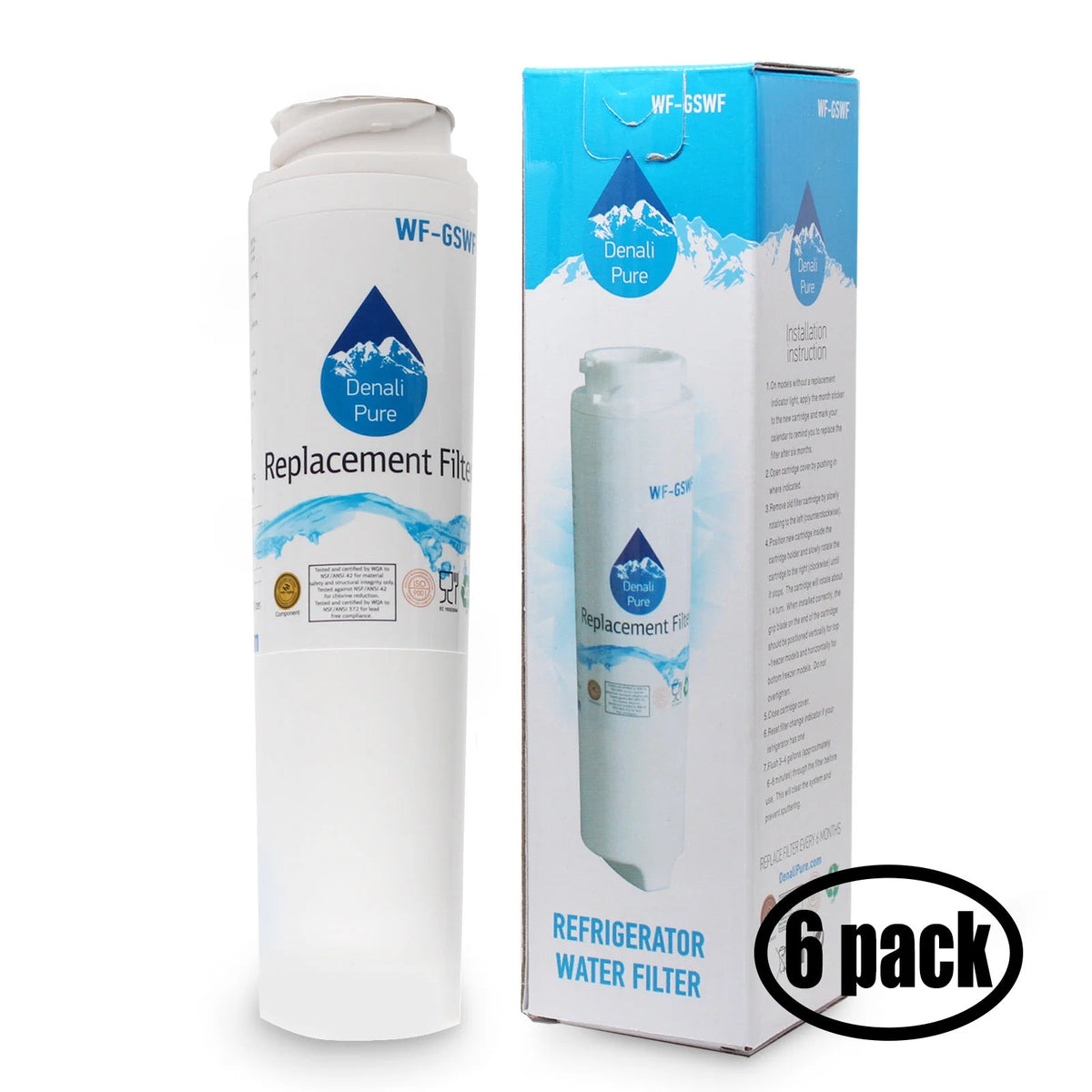 6-Pack Replacement Refrigerator Water Filter Z5303