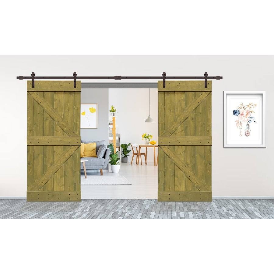 Jungle Green 84 x 84 Barn Door with Hardware Kit H1257