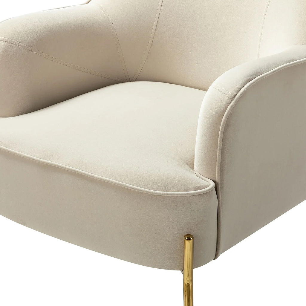 Modern Velvet Accent Chair with Metal Legs O502430