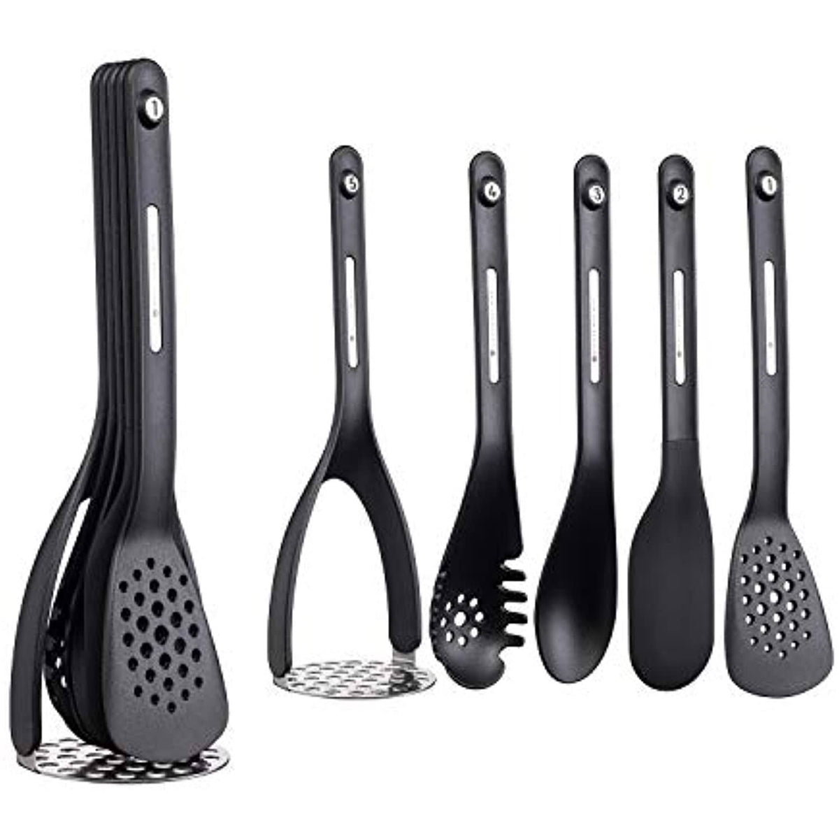 Black Magnetic Kitchen Utensil Set, Pack of 5 B201