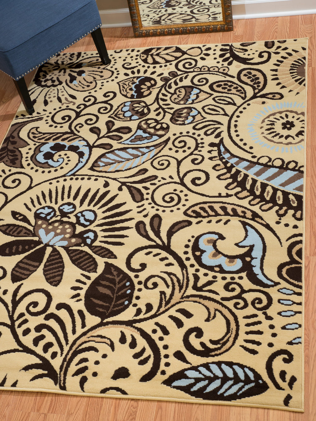 Blue Paisley Area Rug 7'10" X 10'6" H138
