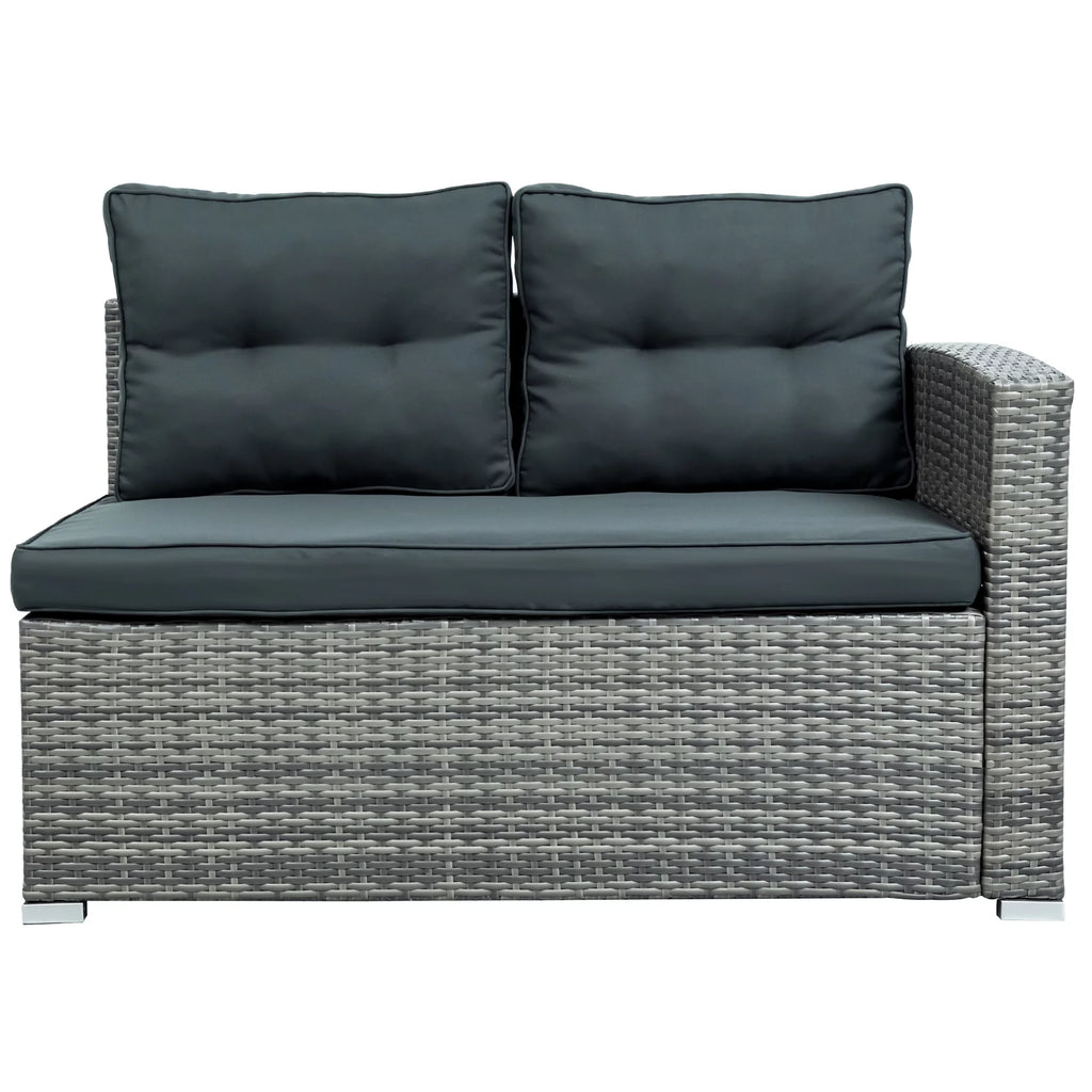 4 Pieces Patio Wicker Sofa Set with Cushions and Coffee Table X224