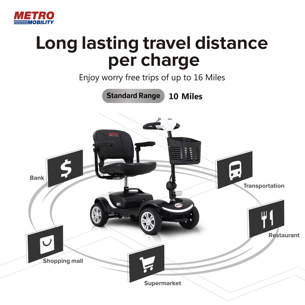 Lightweight Folding 4-Wheel Mobility Scooter with Side Bag F9781
