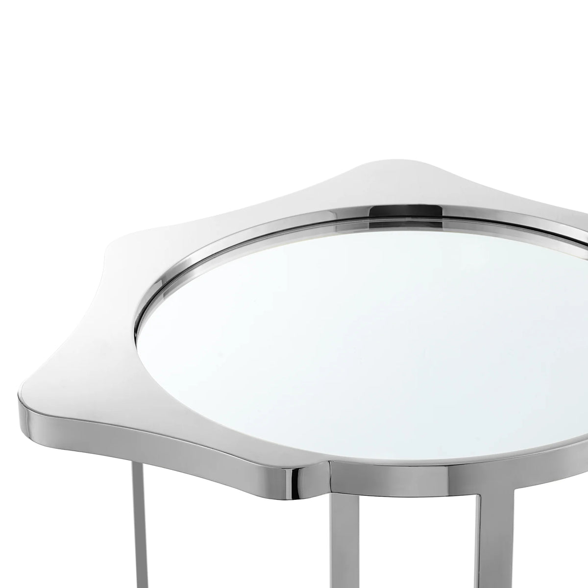 Abstract End Table with Mirrored Top B7207