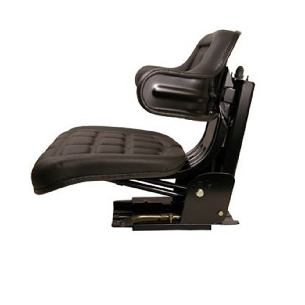 Black Universal Tractor Seat with Full Suspension and Adjustable Angle Base T377350