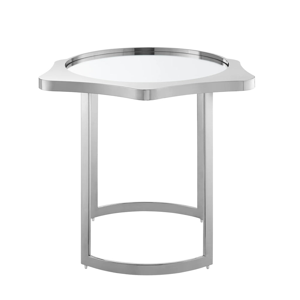 Abstract End Table with Mirrored Top B7207