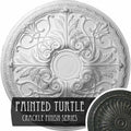 Hand-Painted Painted Turtle Crackle Ceiling Medallion D426