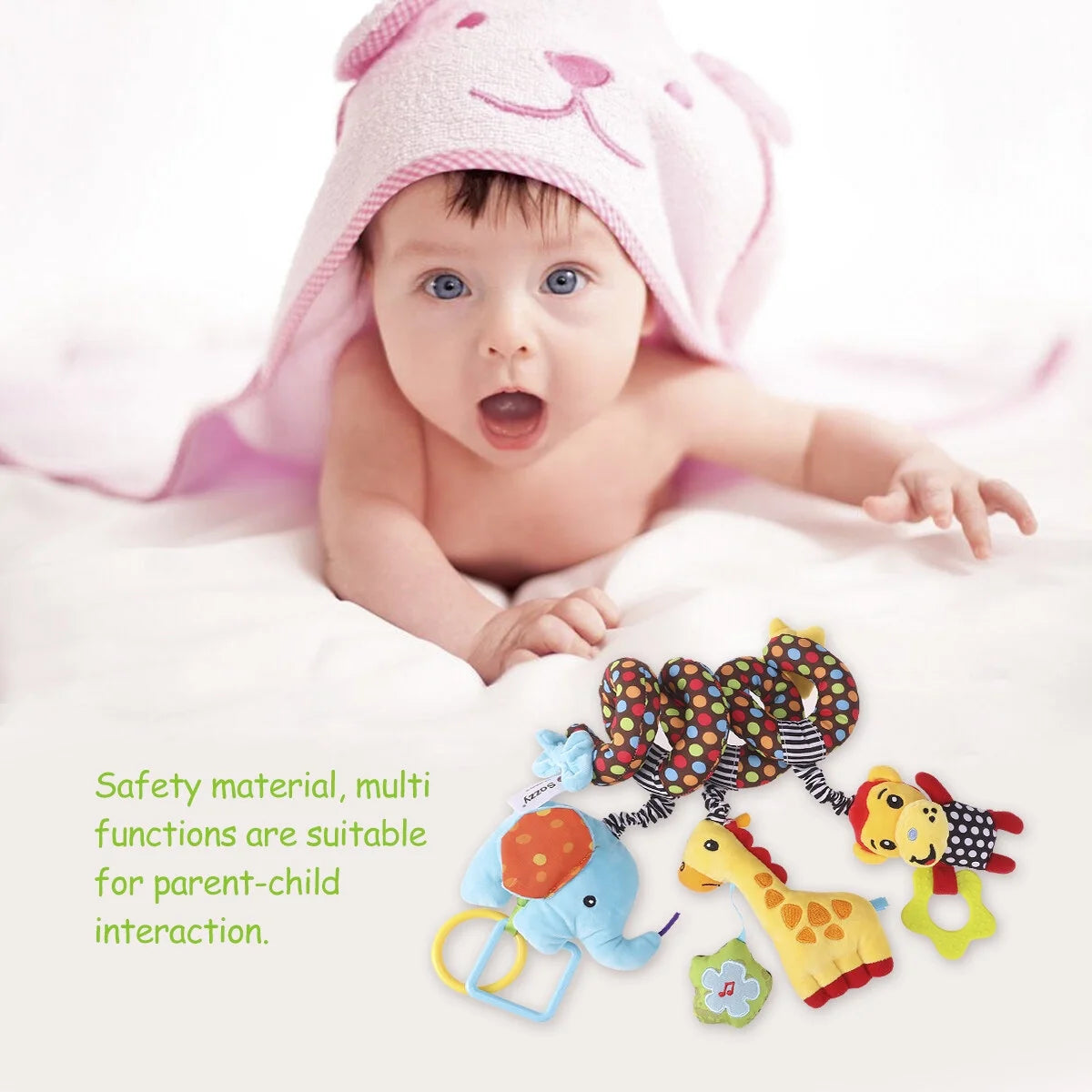 Infant Baby Activity Spiral Bed & Stroller Toy Plush Toy B2718
