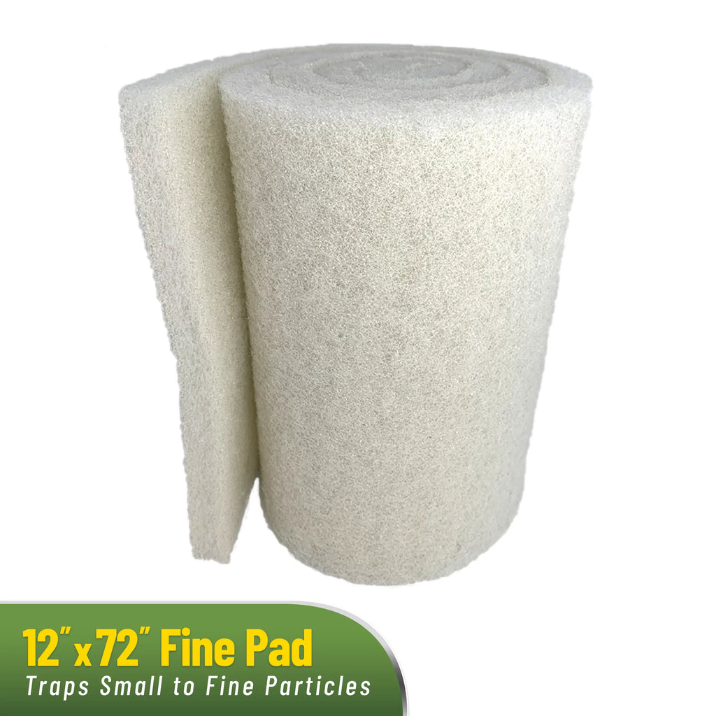 12" x 72" Cream Coarse and White Fine Filter Pad S7702