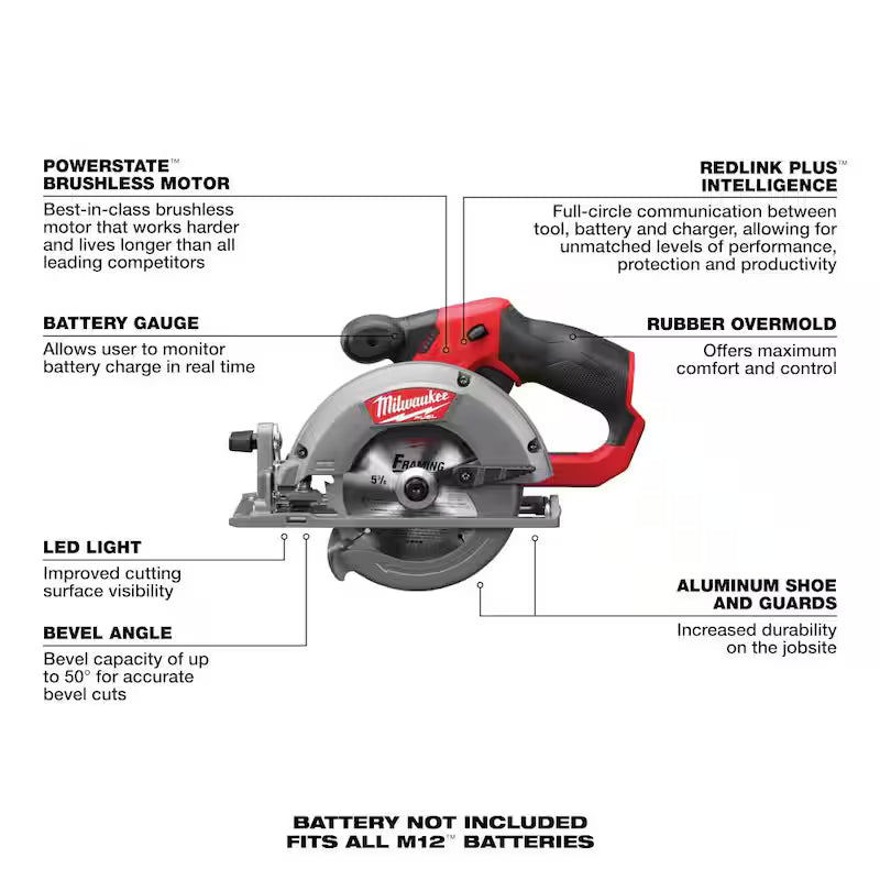 12V Brushless Cordless Impact Driver and Circular Saw Kit G79932
