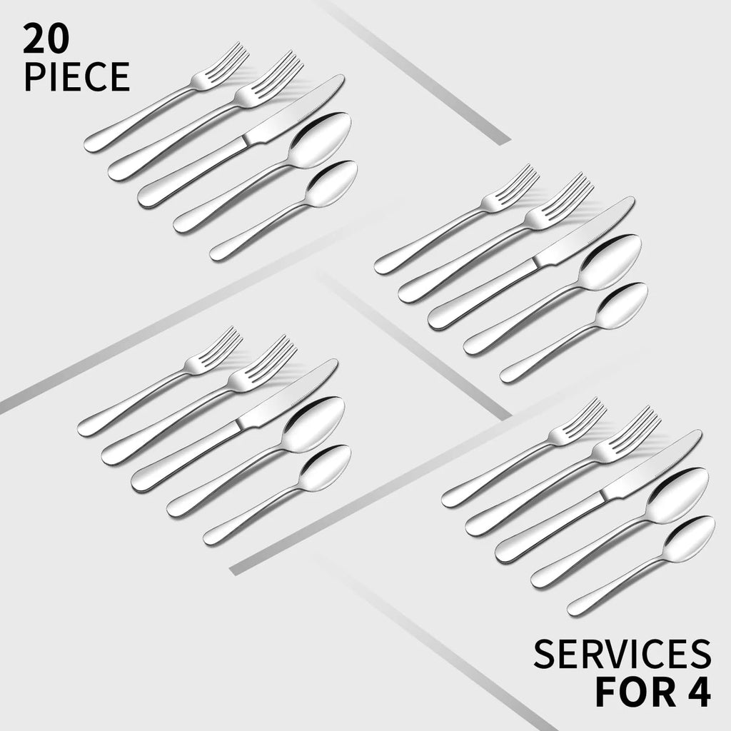 20 Piece Stainless Steel Silverware Set B32270