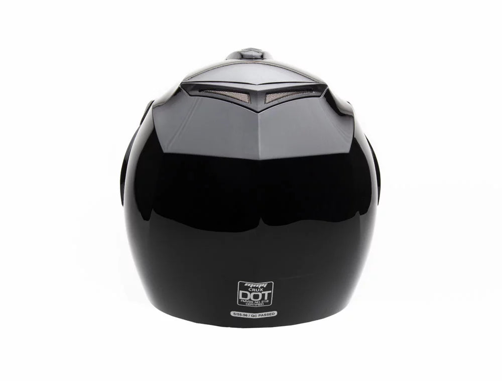 Open Face Helmet DOT Flip Up Shield Gloss Black Medium V7480
