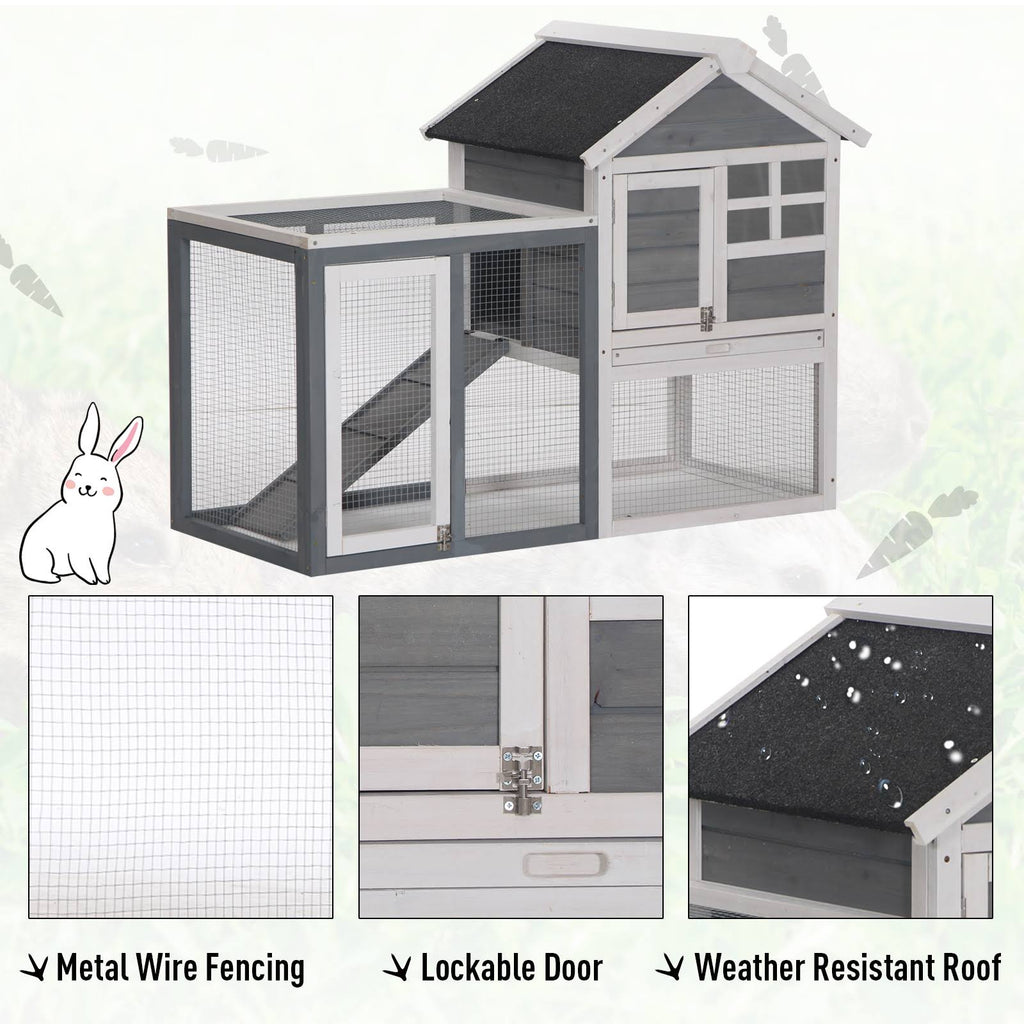 Outdoor Wooden Rabbit Hutch with Run P3703
