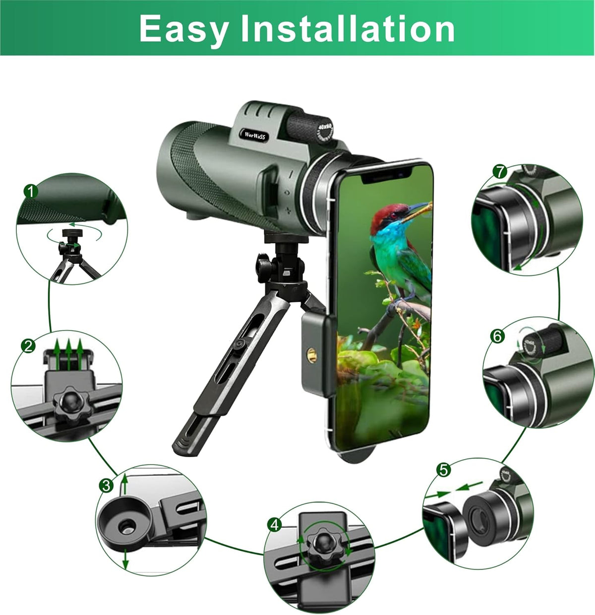 Monocular Telescope with BAK4 Prism and Tripod T227766
