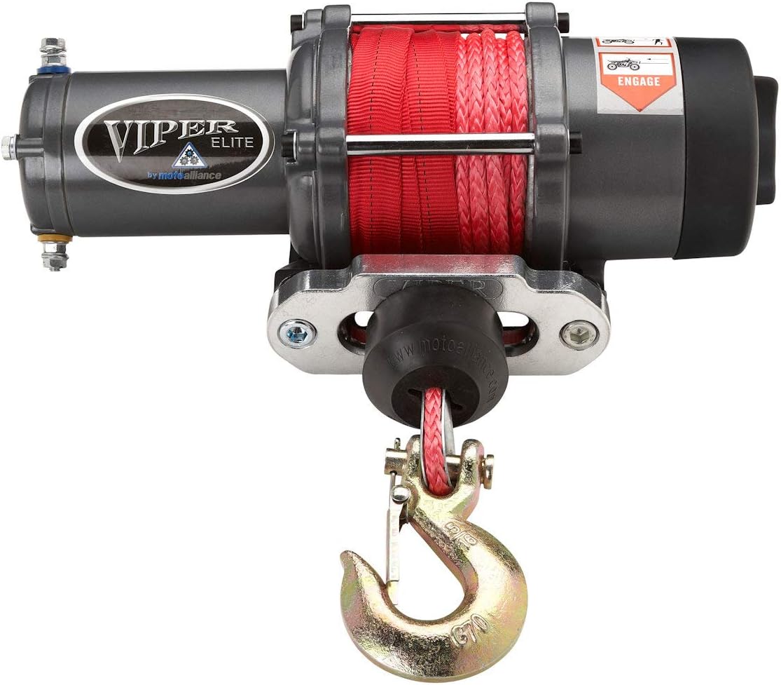 VIPER Elite ATV/UTV Winch 4500lb 40 feet BLACK Synthetic Rope and Wireless Remote X2407