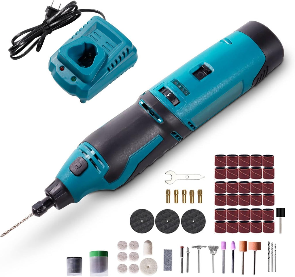 Cordless Rotary Tool 93 Accessories Variable Speed Electric Drill Set 12-Volt Multi-Purpose Power Rotary Tool Kit Pack of 2 B463008