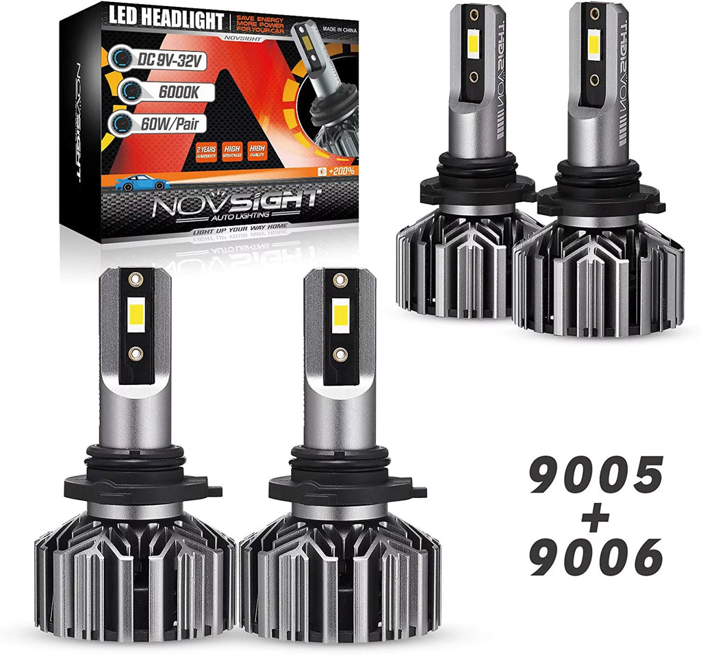 9005 9006 LED Headlight Bulbs Combo High and Low Beam 6500K Cool White P500702