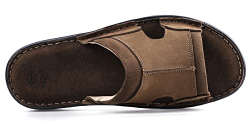 Men's Memory Foam Leather Slide Sandals D470