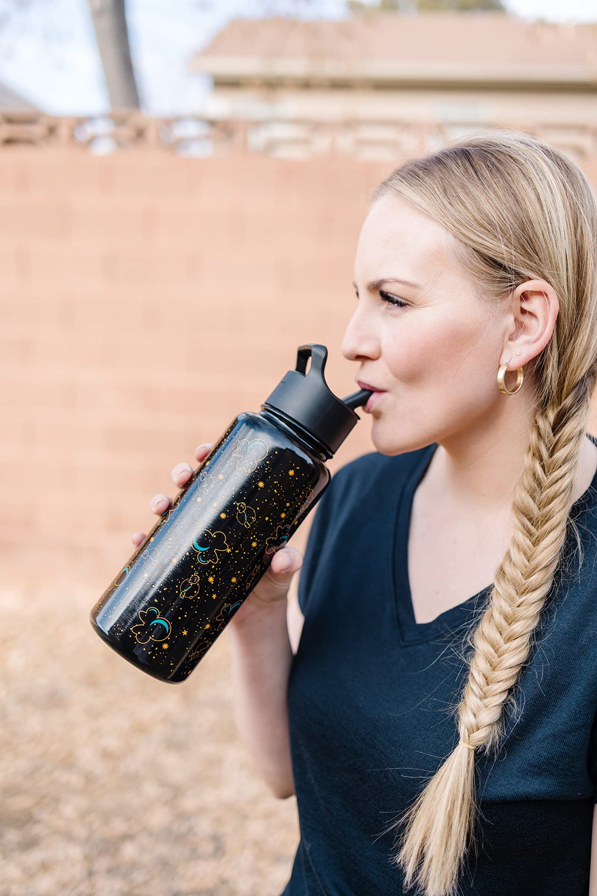 32oz Insulated Stainless Steel Water Bottle with Straw Lid P9068