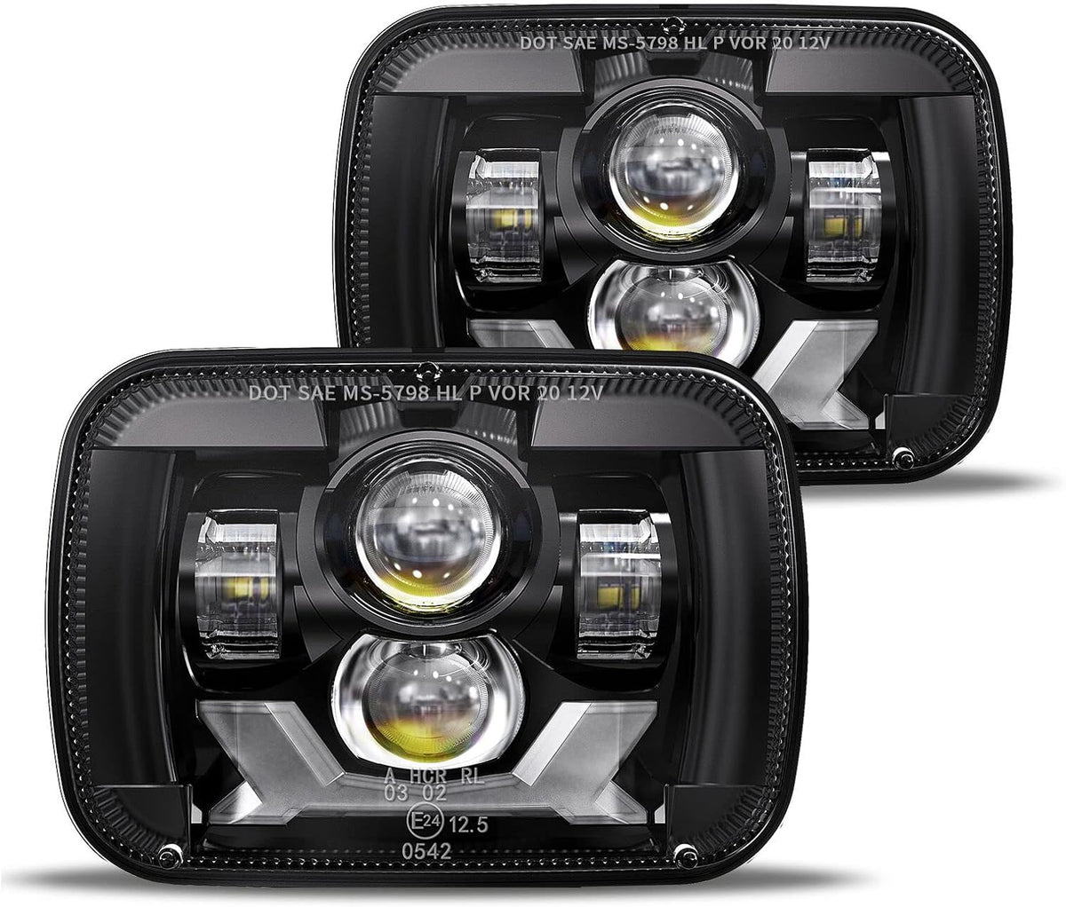 180W LED Headlights with DRL Turn Signal Sealed Beam Z906296