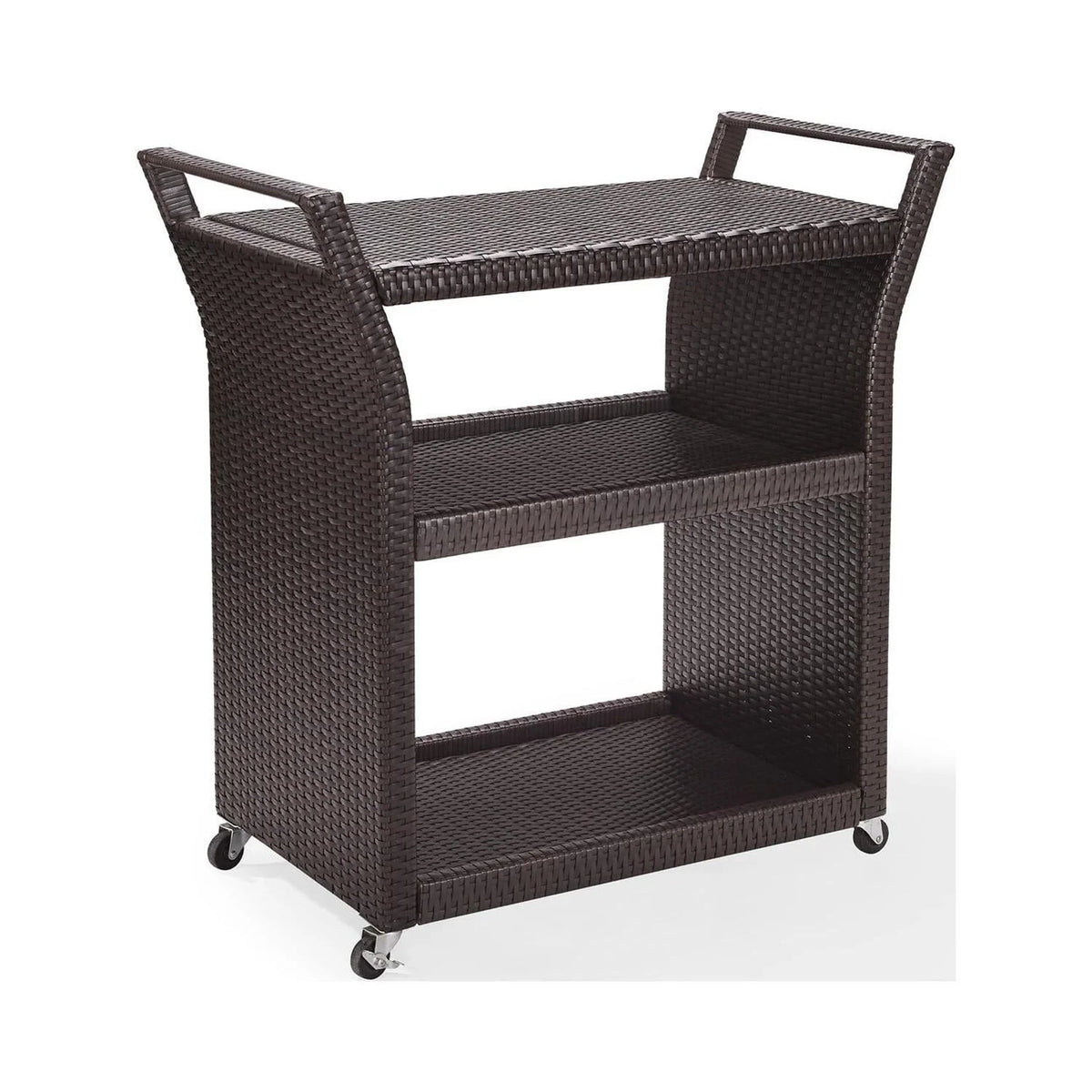 Brown Wicker Bar Cart M789