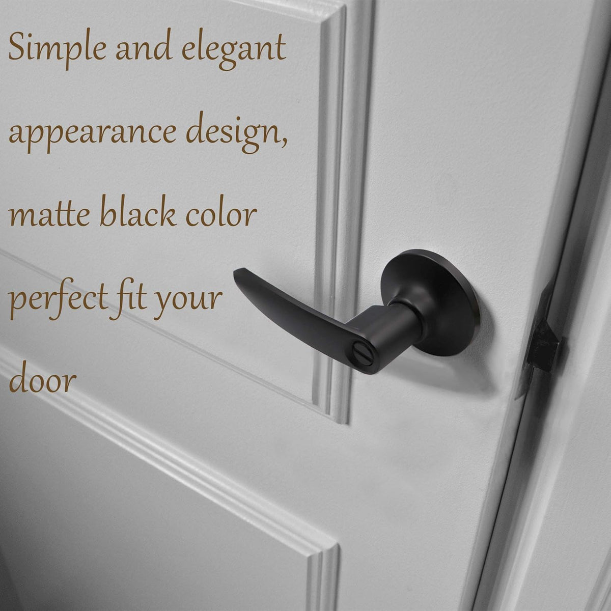 Matte Black Privacy Door Lever Handle, 4 Pack N56477
