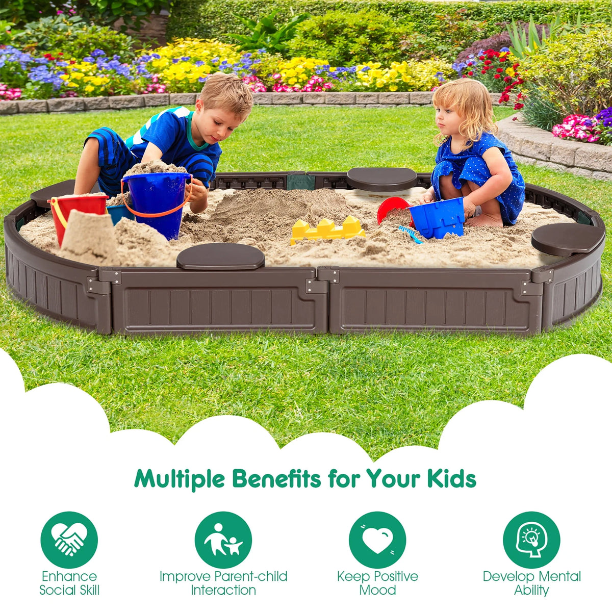 Wooden Sandbox with Cover K865657