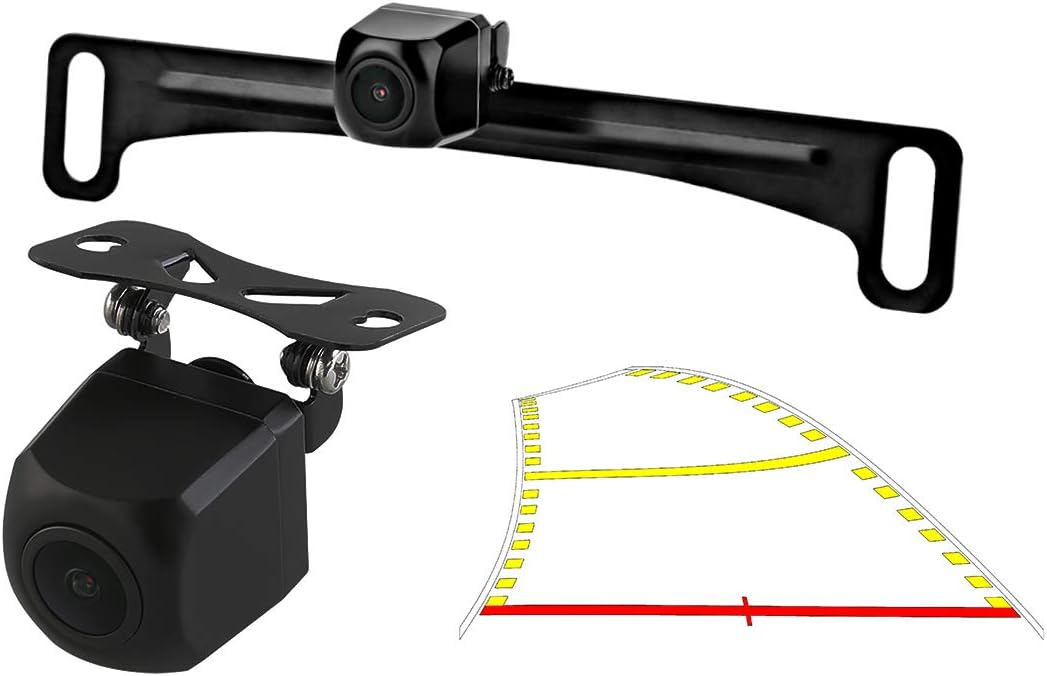 License Plate Backup Camera with Dynamic Moving Guide Line, Waterproof Night Vision Rear View Camera Pack of 2 A662517